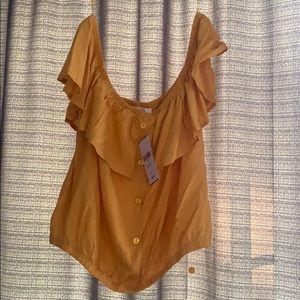 Off the shoulder yellow top
